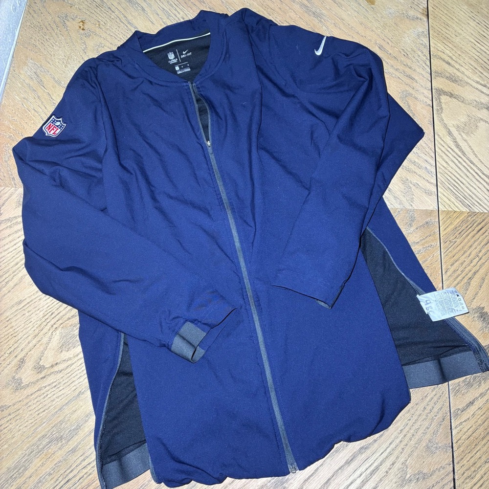 Nike NFL Onfield Apparel Dri-FIT Full Zip Jacket Mens Large Navy Blue AR0844-419